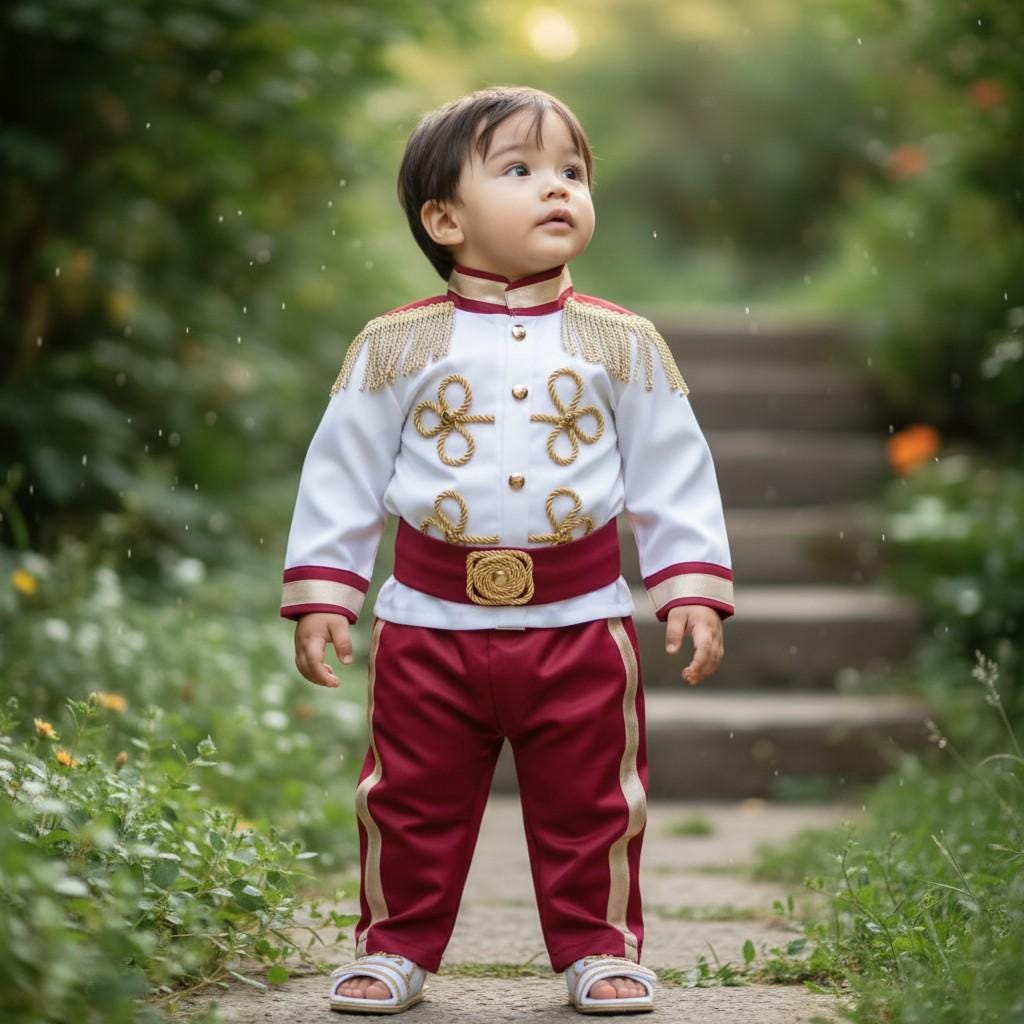 Handmade Royal Prince Costume: – side view