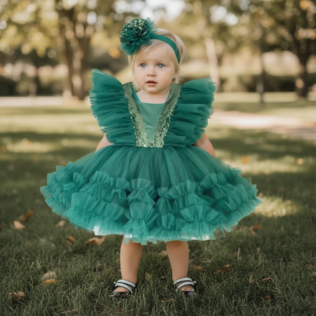 Handmade Emerald Tulle Princess Dress