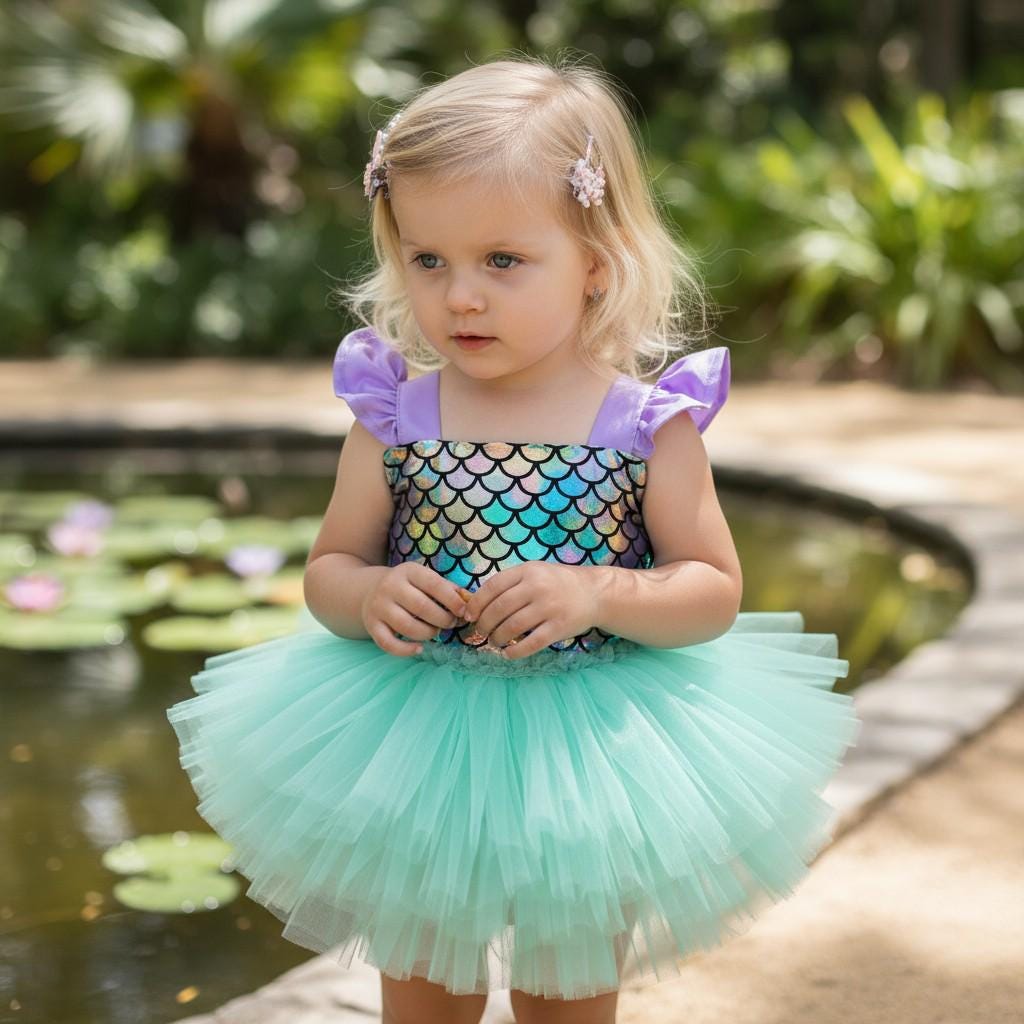 Handmade Mermaid Tulle Dress – detail shot