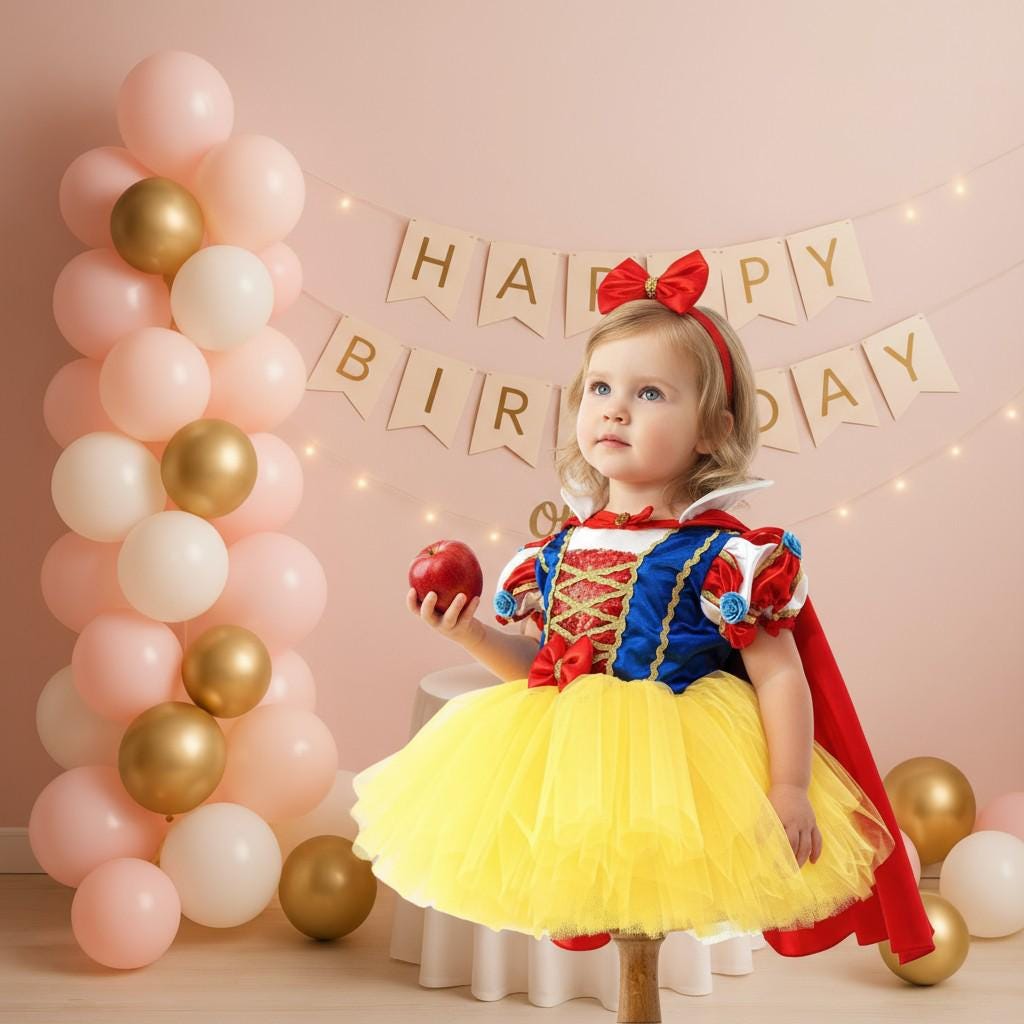 Elsie Red Princess Dress | Toddler Birthday Outfit | Handmade Red Tulle Party Dress for Girls