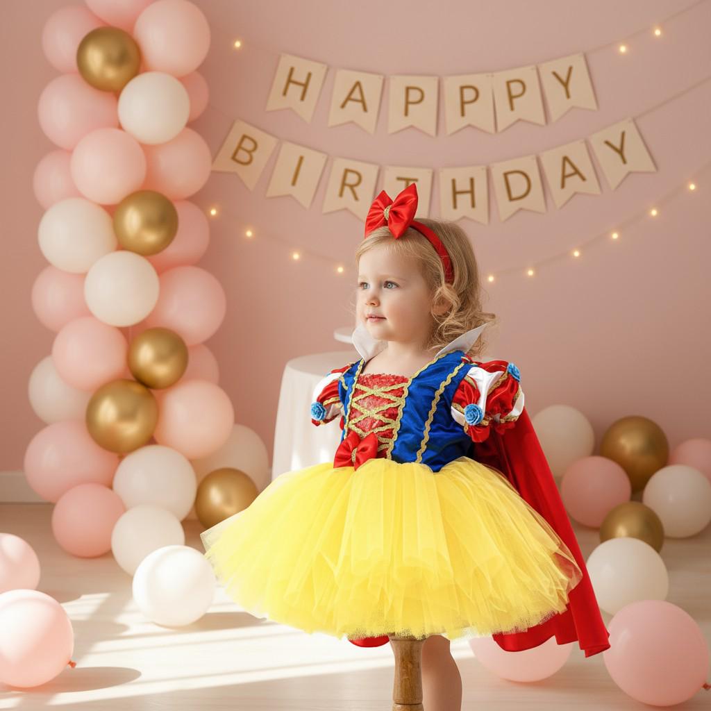 Elsie Red Princess Dress | Toddler Birthday Outfit | Handmade Red Tulle Party Dress for Girls – side view