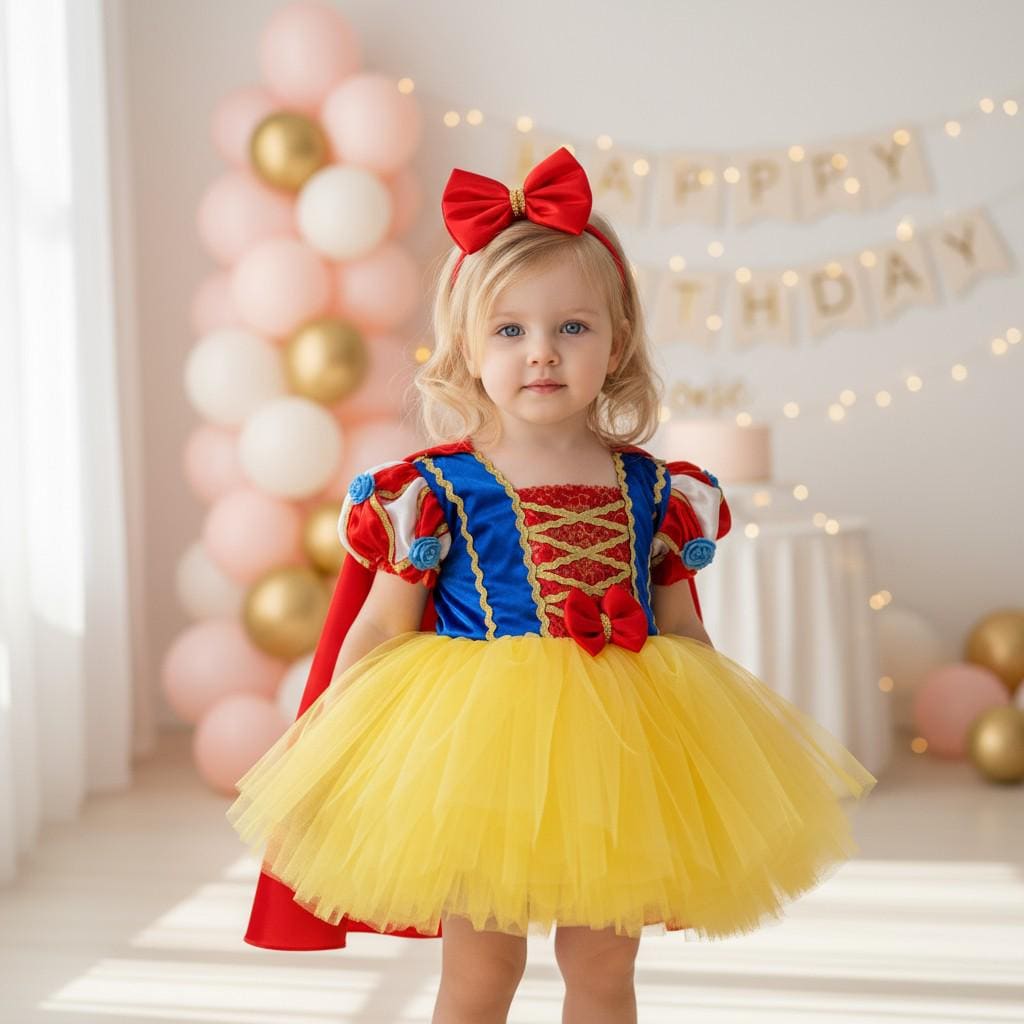 Elsie Red Princess Dress | Toddler Birthday Outfit | Handmade Red Tulle Party Dress for Girls