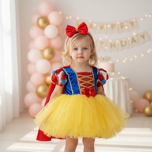 Elsie Red Princess Dress | Toddler Birthday Outfit | Handmade Red Tulle Party Dress for Girls