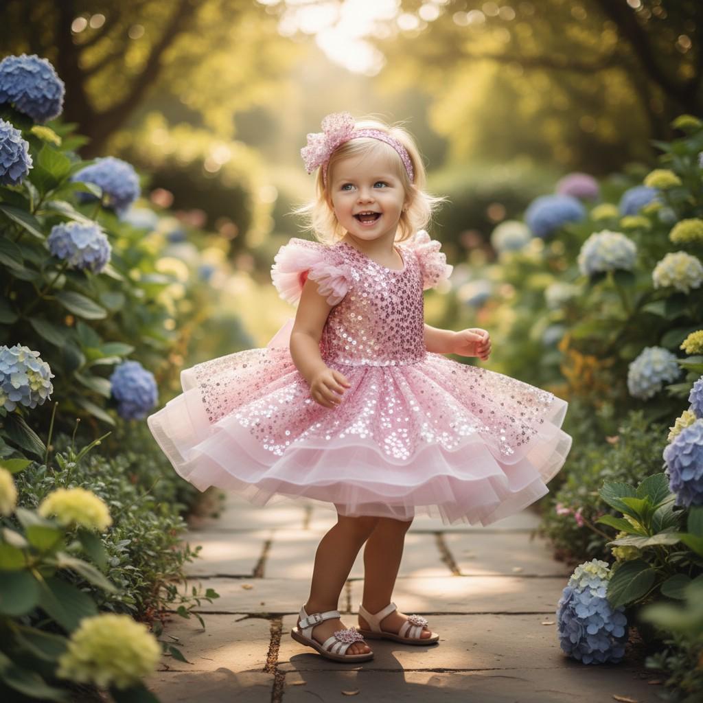 Christmas Toddler Dress: Red & Green Tulle Ruffle Party Dress – side view