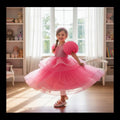 Pink and Blue Christmas Tutu | Holiday Party Dress for Toddlers | Glitter Tulle Dress 1–6 Years