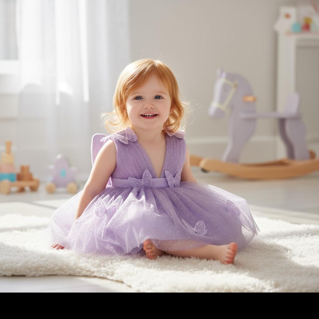 Handmade Mermaid Baby Dress – side view