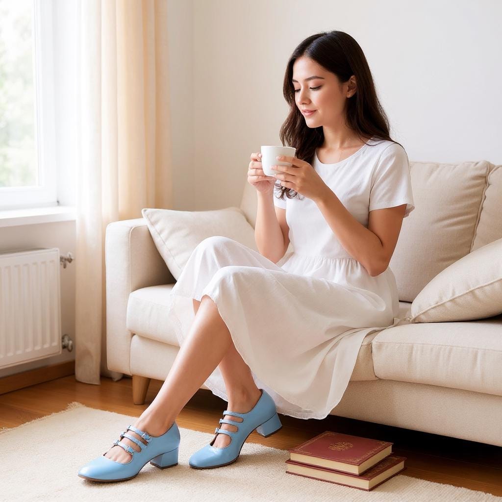 Baby Blue Leather Mary Jane Shoes | Elegant Wedding Flats for Women | Comfortable Low Heel Bride Shoes | Pastel Blue Bridal Footwear Gift