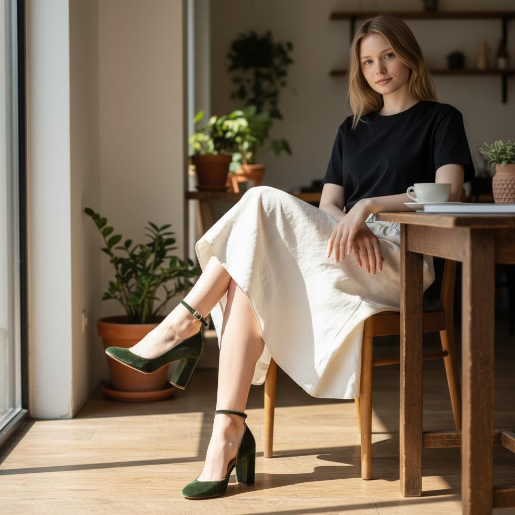 Emerald Green Velvet Wedding Shoes | Silky Bridal Block Heels | Medium High Heel Shoes for Bride | Luxury Green Velvet Heels Gift for Her