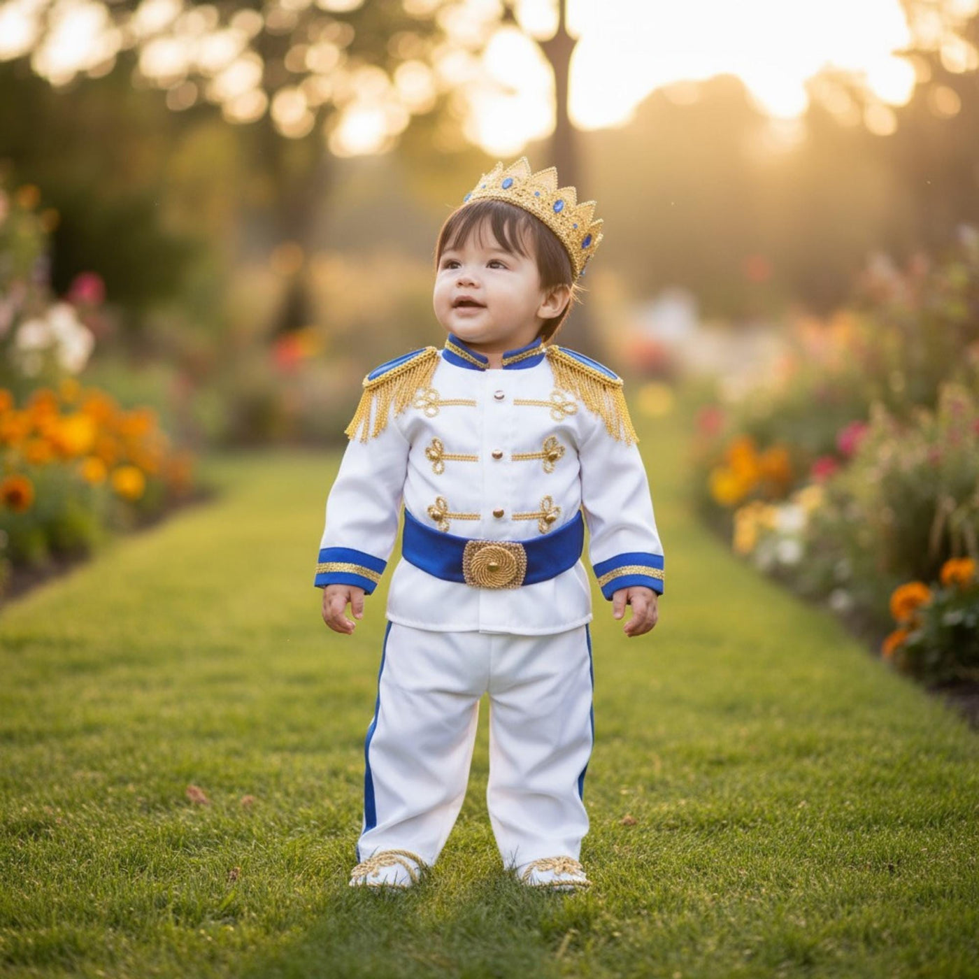 Blue Gold Prince Costume – close-up