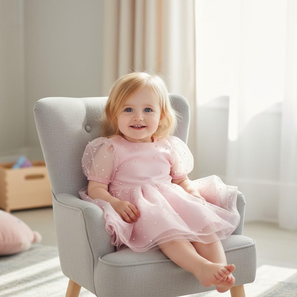 Christmas Toddler Dress: Red & Green Tulle Holiday Party Dress – detail shot