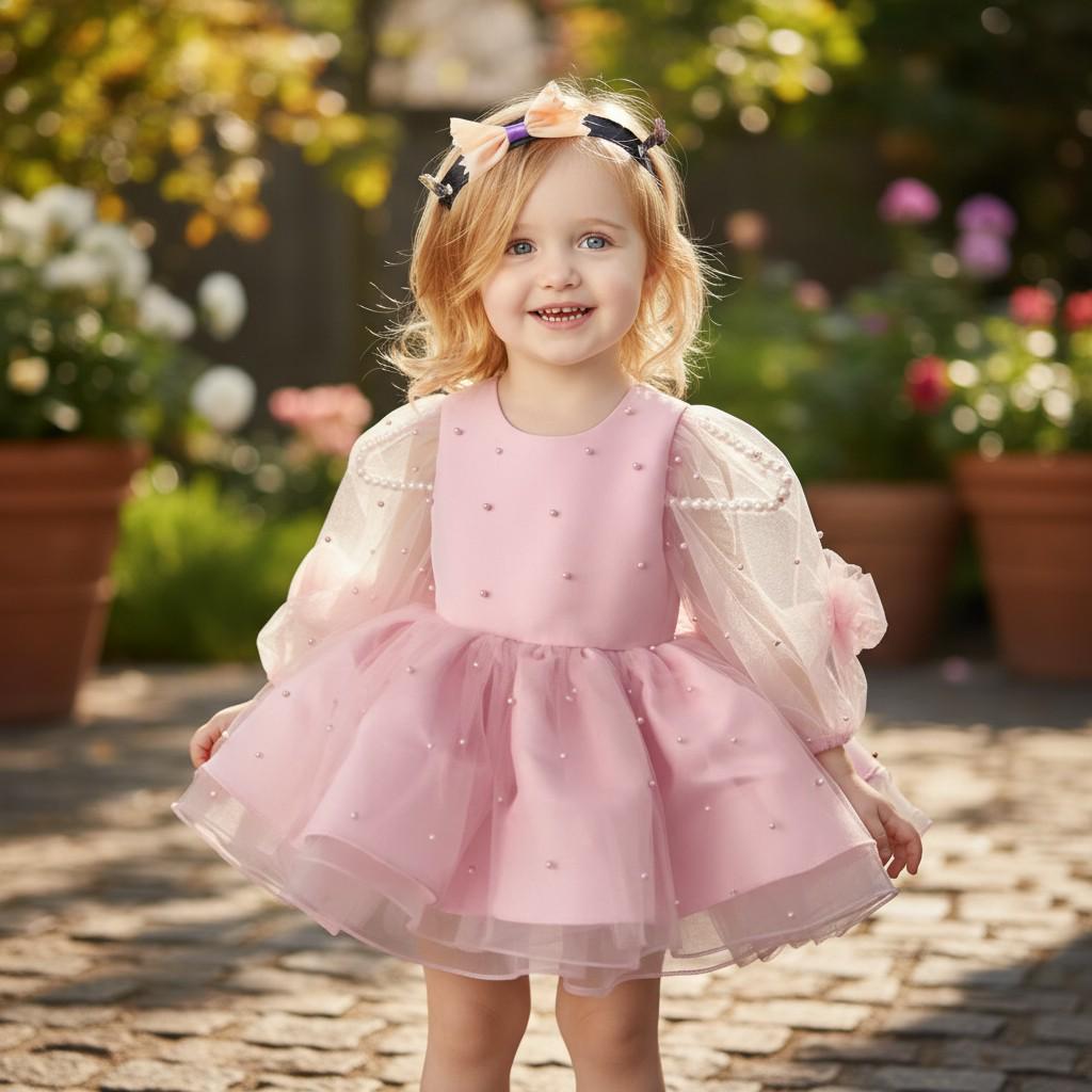 Christmas Toddler Dress: Red & Green Tulle Holiday Party Dress – close-up