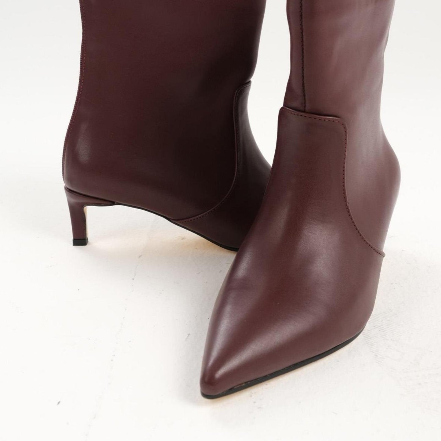 Black Leather Ankle Boots | Pointed Toe Slim Heel Booties | Elegant Handmade Short Boots for Women