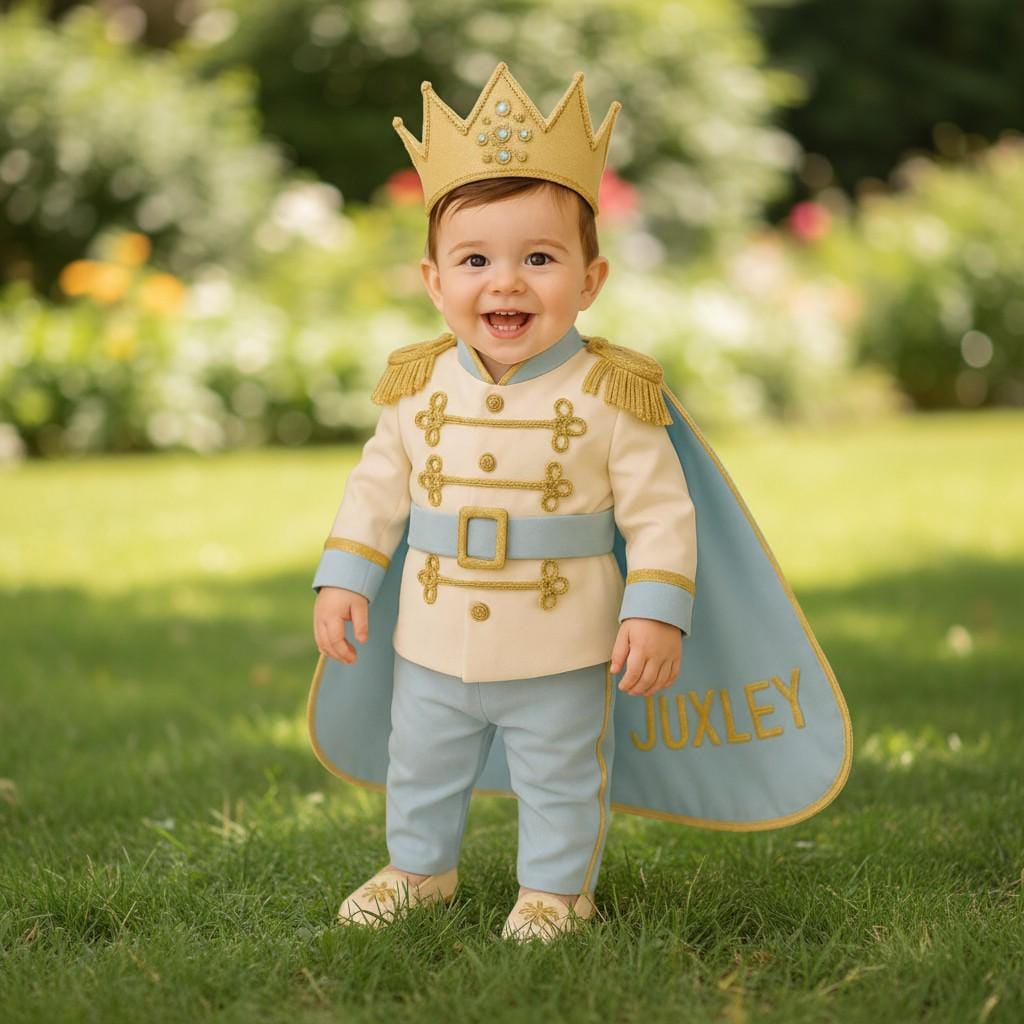 Regal Blue Toddler Outfit – detail shot