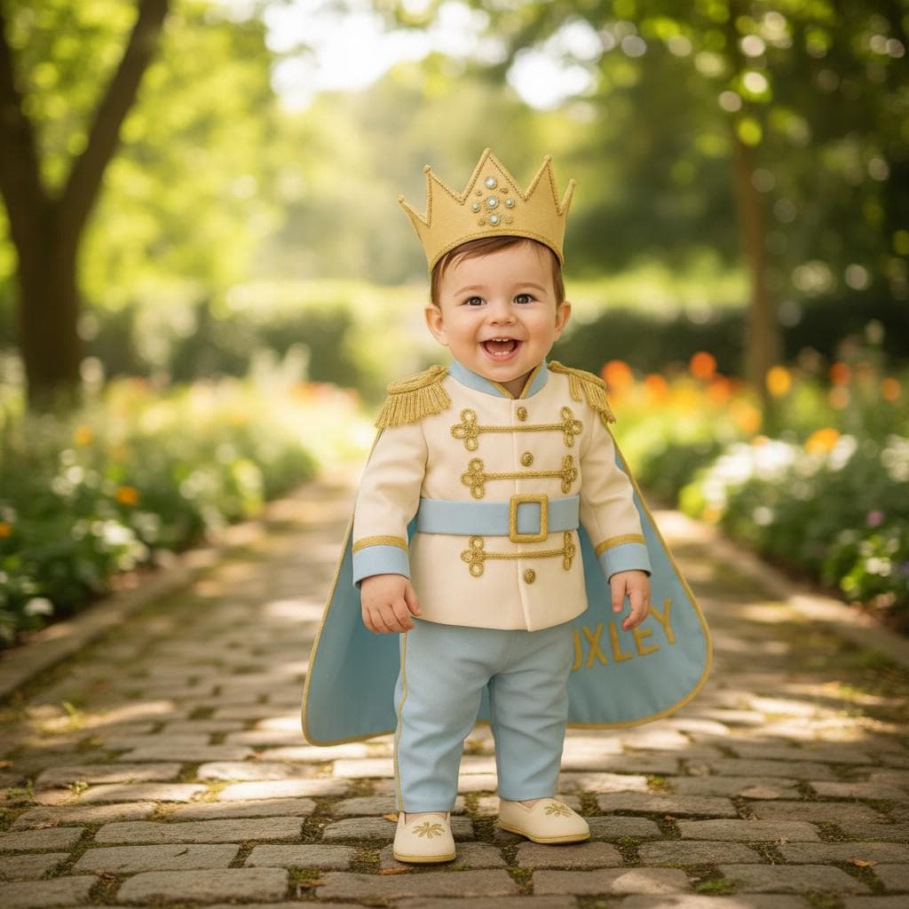 Regal Blue Toddler Outfit – close-up