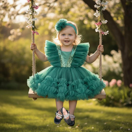 Handmade Emerald Tulle Princess Dress