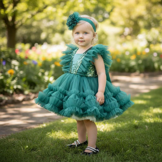 Handmade Emerald Tulle Princess Dress