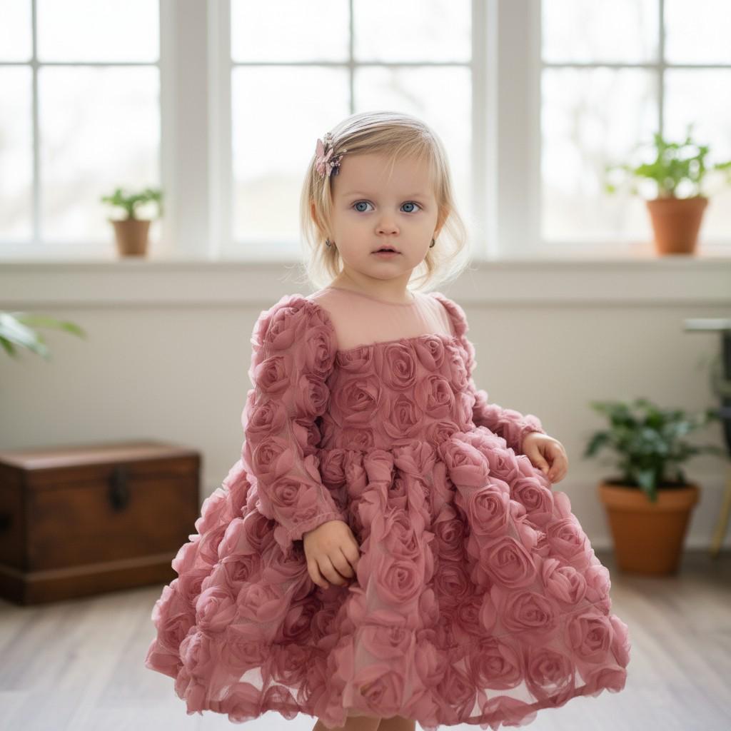 Handmade Pink Princess Tulle Dress (Handmade) – detail shot