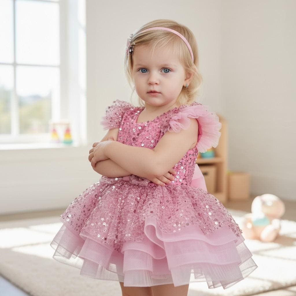 Christmas Toddler Dress: Red & Green Tulle Ruffle Party Dress for birthdays
