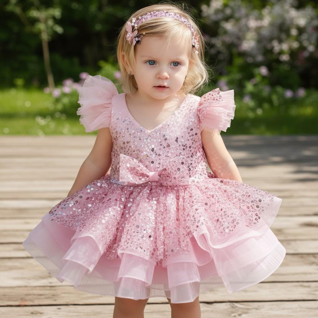 Christmas Toddler Dress: Red & Green Tulle Ruffle Party Dress