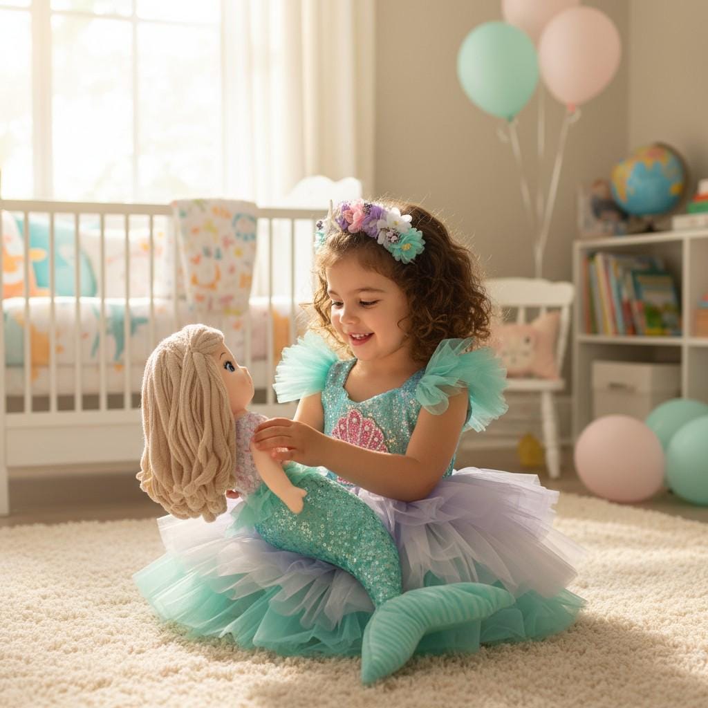 Lavender Mermaid Ballerina Dress – close-up