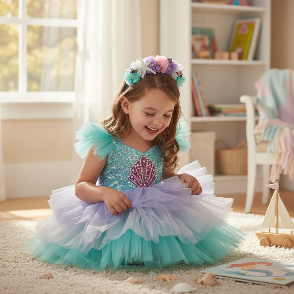 Lavender Mermaid Ballerina Dress – side view