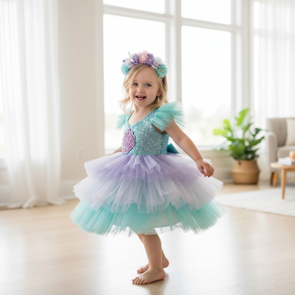 Baby Girl Costume Mermaid Dress – detail shot