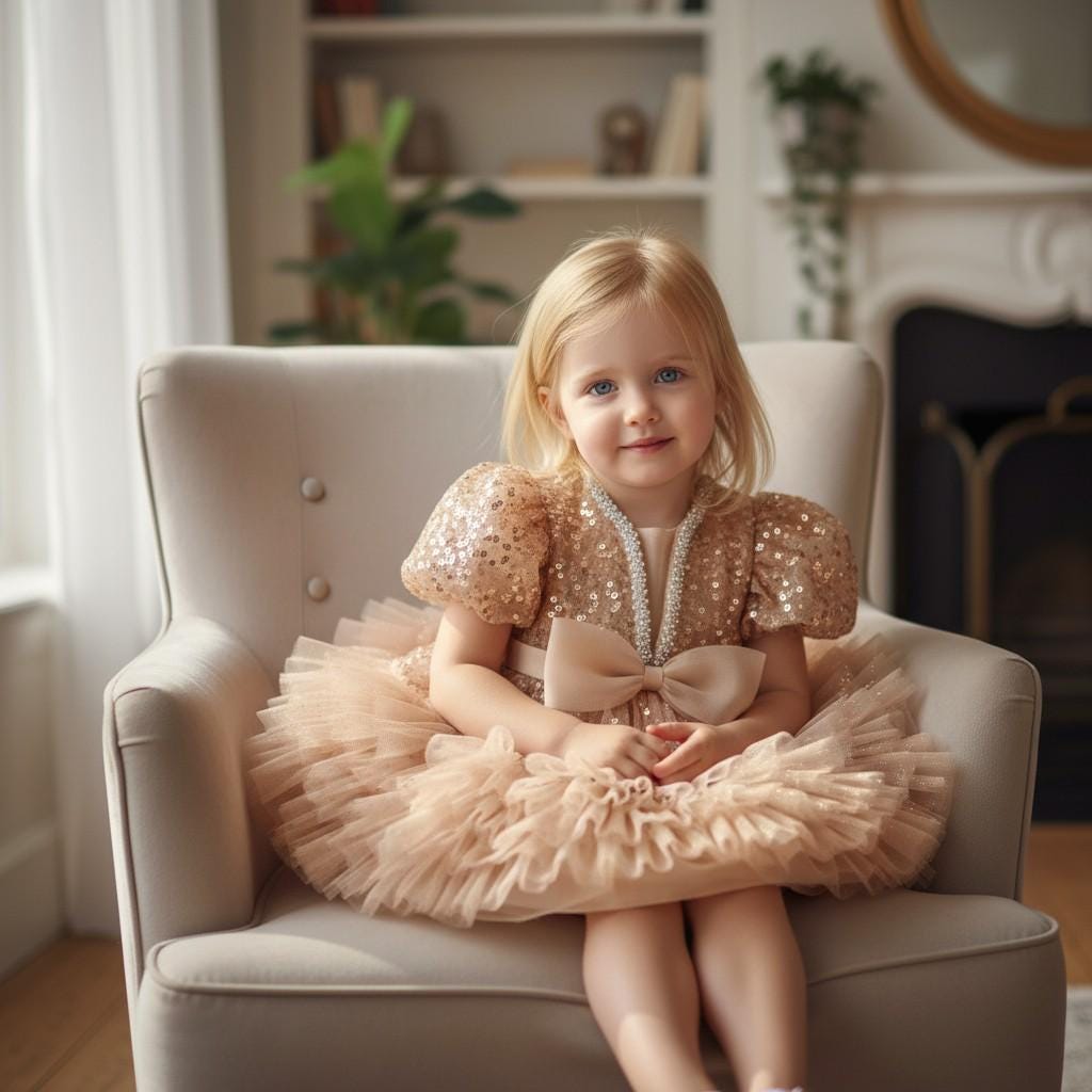 Christmas Toddler Dress: Red & Green Tulle Ruffle Holiday Dress – detail shot