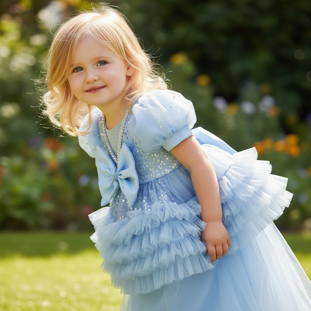 Blue Gingham Dorothy Dress | Toddler Costume | Fairytale Princess Birthday Dress | Handmade Outfit – detail shot