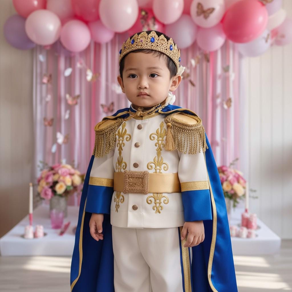 First Birthday Outfit Boy, Prince Charming Baby Costume in Royal Blue, Toddler Prince Suit, Baby Shower Gift, Party Outfit