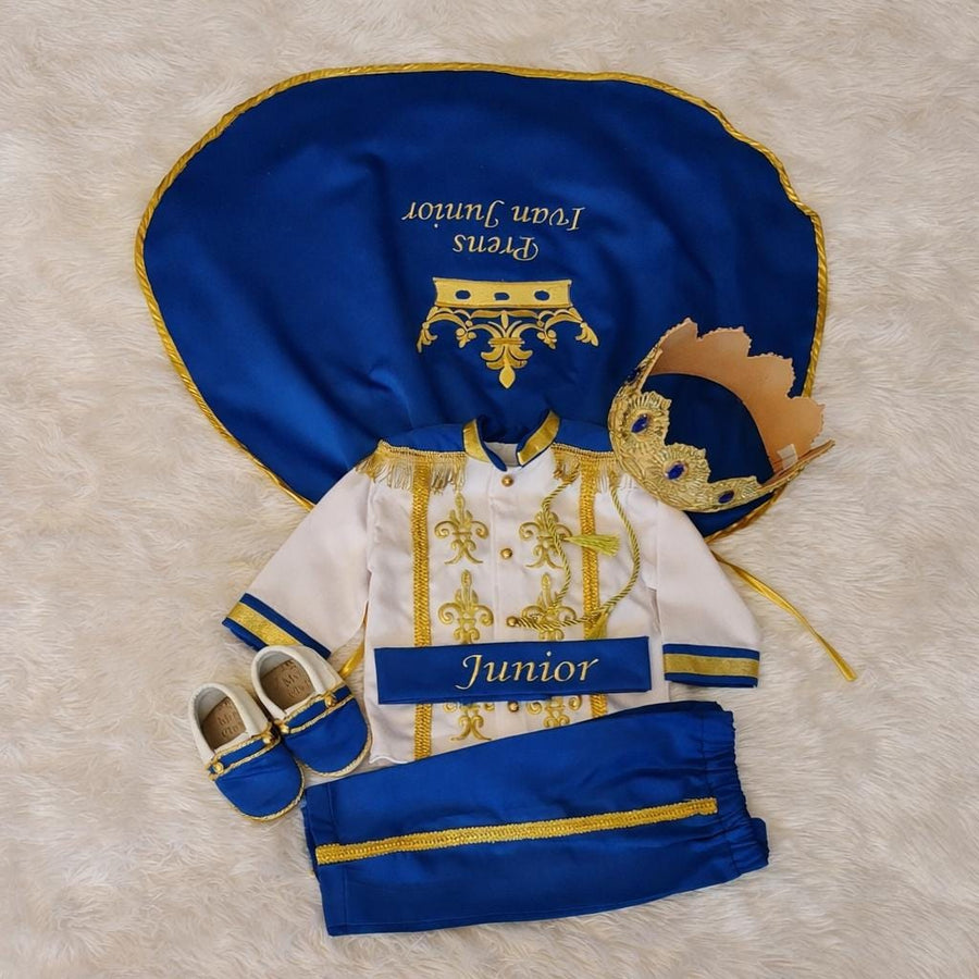 Royal Blue Prince Costume Set – Gold Embroidered Birthday Outfit
