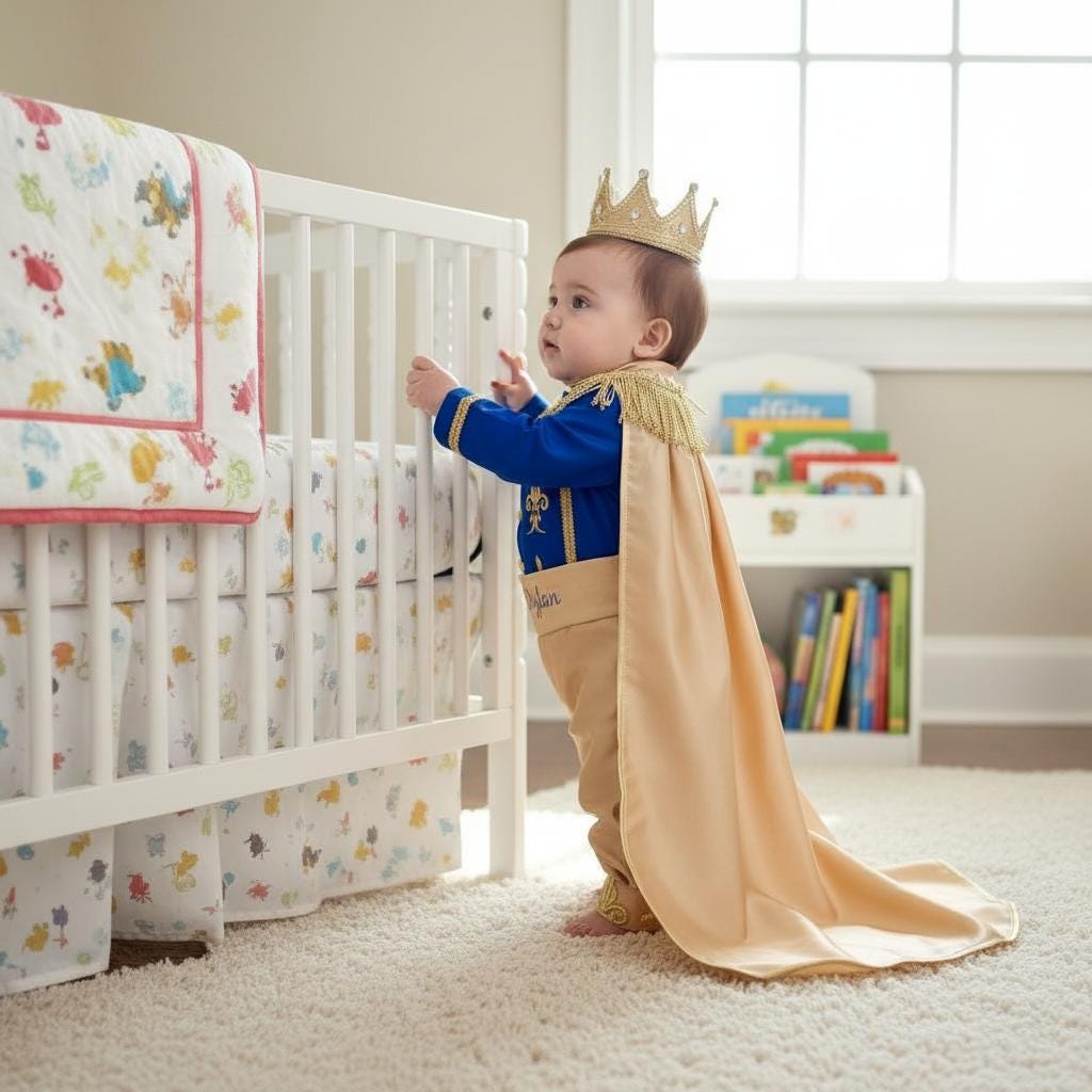 Personalized Royal Blue Gold Prince Baby Outfit – Custom Name First Birthday Boy Costume