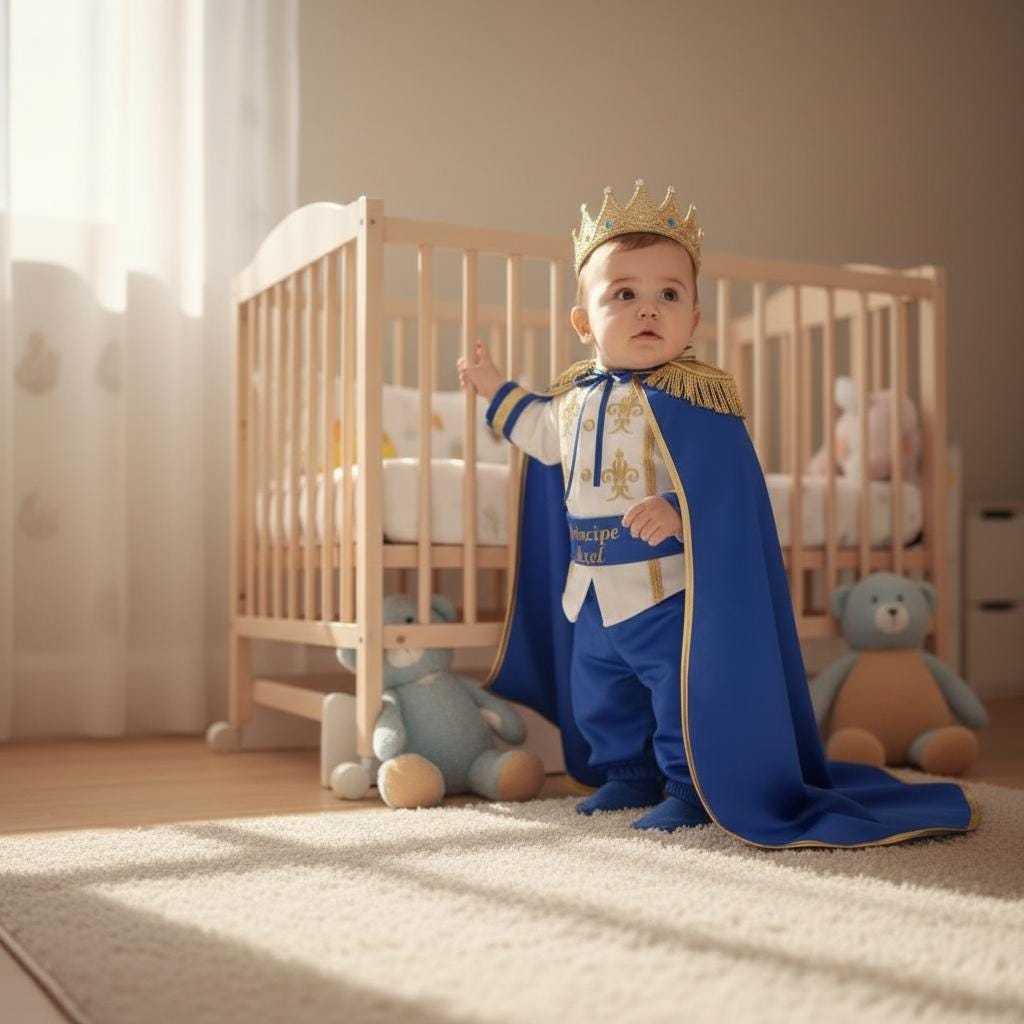 Luxury Baby Prince Birthday Outfit – Personalized Royal Blue White Cake Smash Set