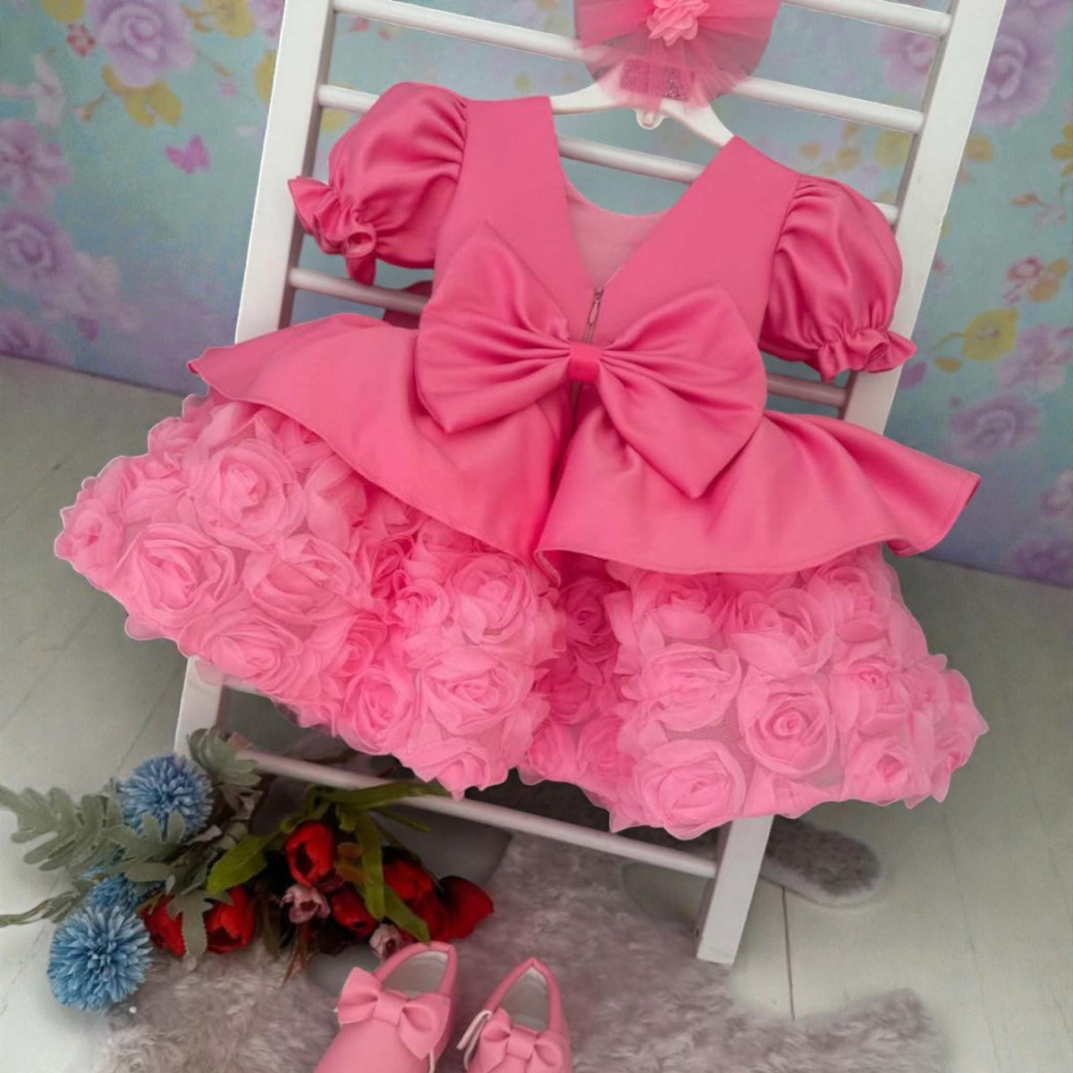 Purple Mermaid Baby Dress, Handmade Sequin Tulle Baby Girl Outfit, Under the Sea Birthday Dress, Baby Photoshoot Dress for