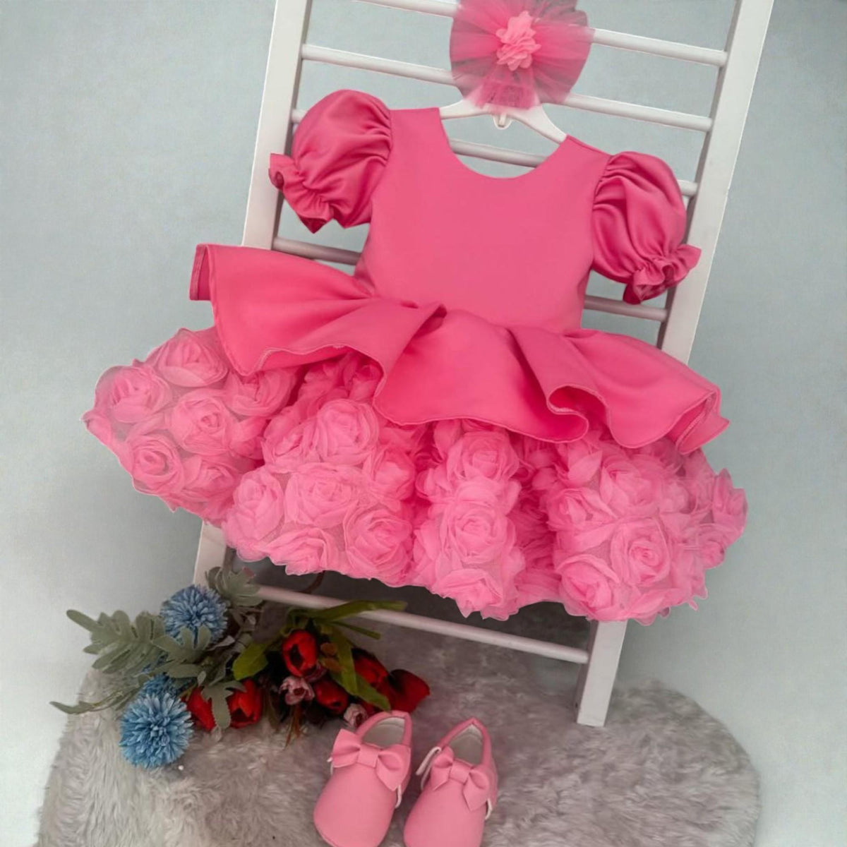 Purple Mermaid Baby Dress, Handmade Sequin Tulle Baby Girl Outfit, Under the Sea Birthday Dress, Baby Photoshoot Dress –