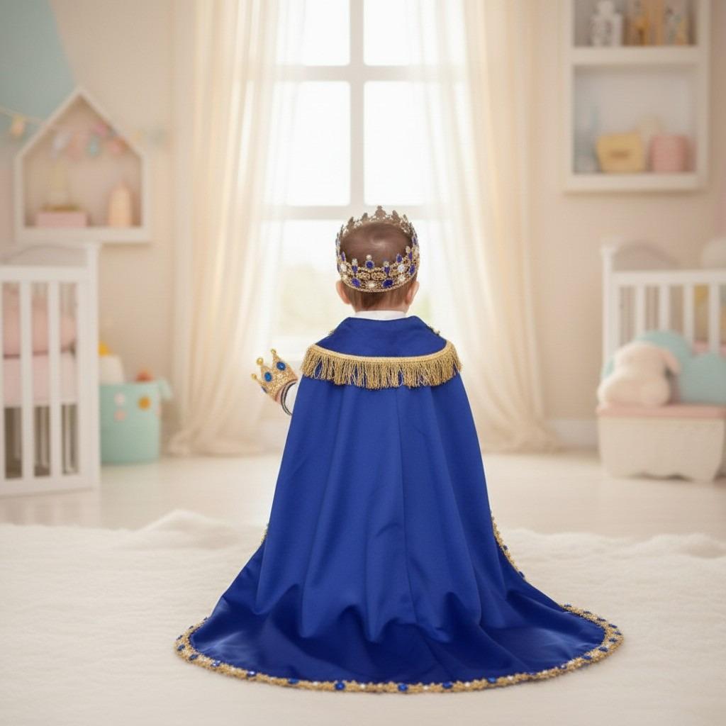 Prince Charming Outfit for Baby Boy Royal Blue – side view