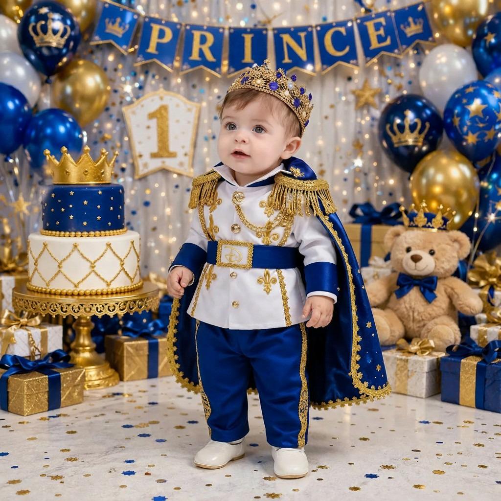 Royal Blue Prince Outfit for Baby Boy – detail shot