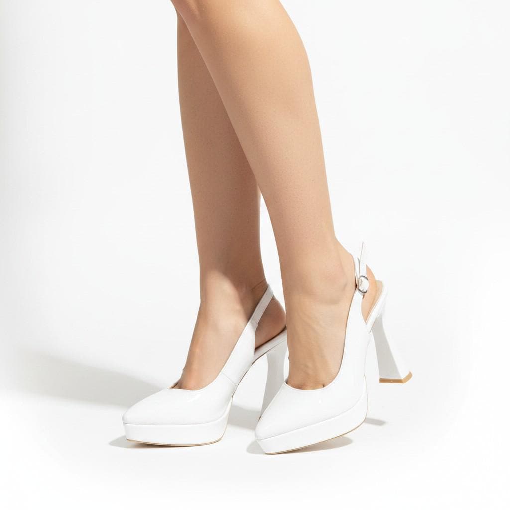 Blush Pink Platform Heels, Elegant Bridal Wedding Shoes, Chunky Heel Sandals