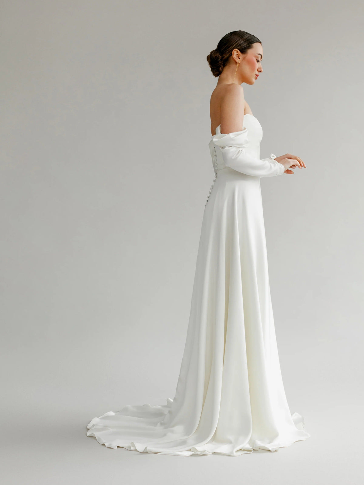 Alexis Satin Strapless Wedding Dress, luxury bridal gown, additional product image 8 by SimmiUnique