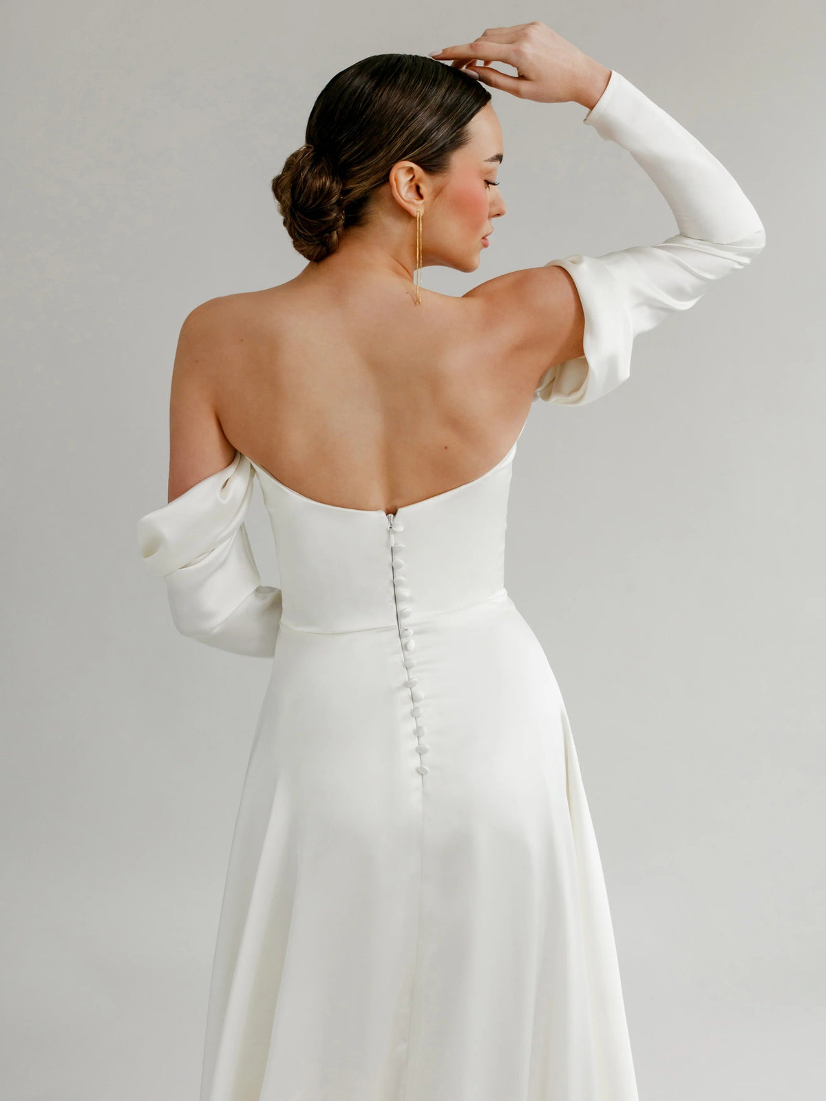 Alexis Satin Strapless Wedding Dress, luxury bridal gown, additional product image 7 by SimmiUnique