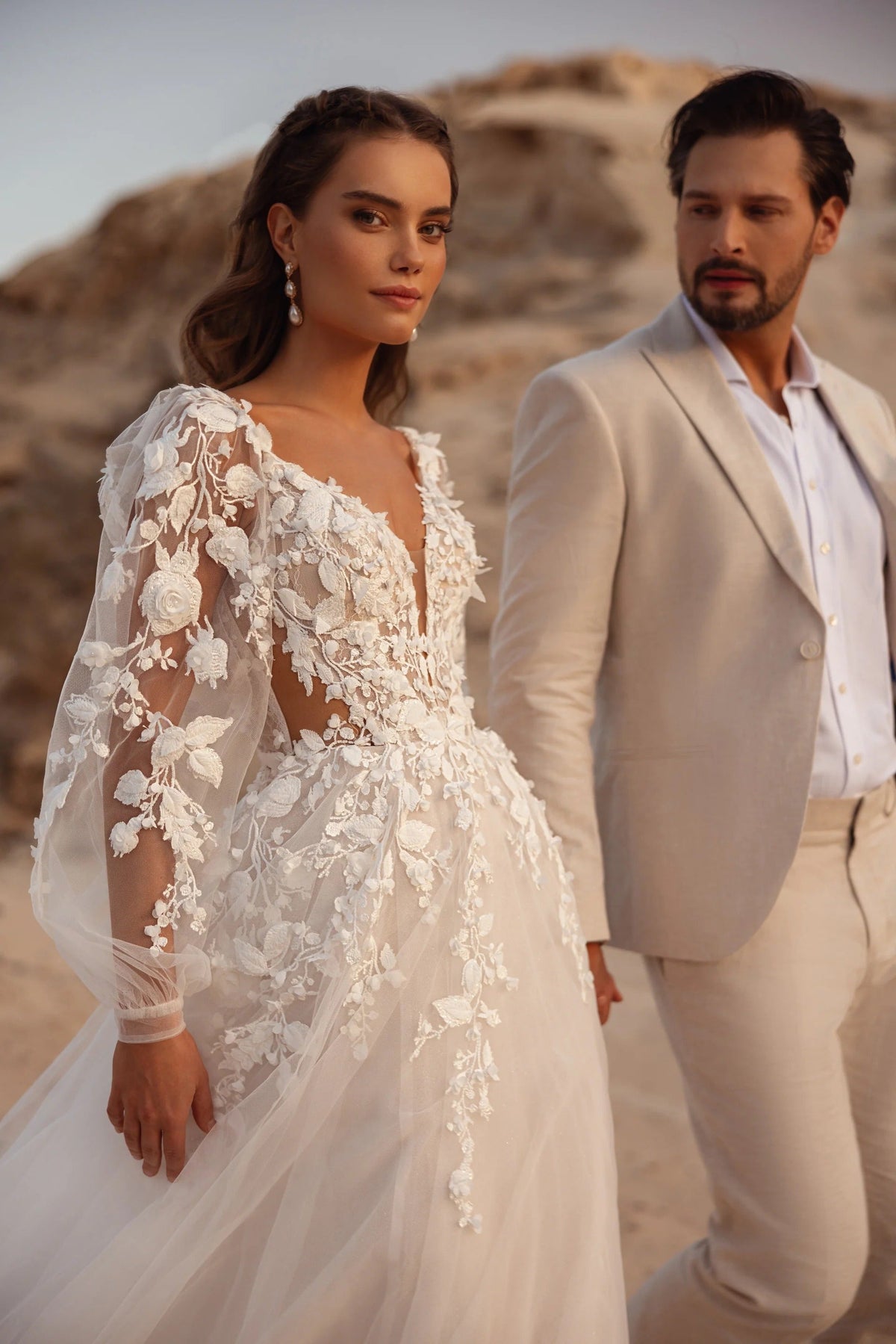 Alia Lace Floral Wedding Dress, luxury bridal gown, additional product image 7 by SimmiUnique