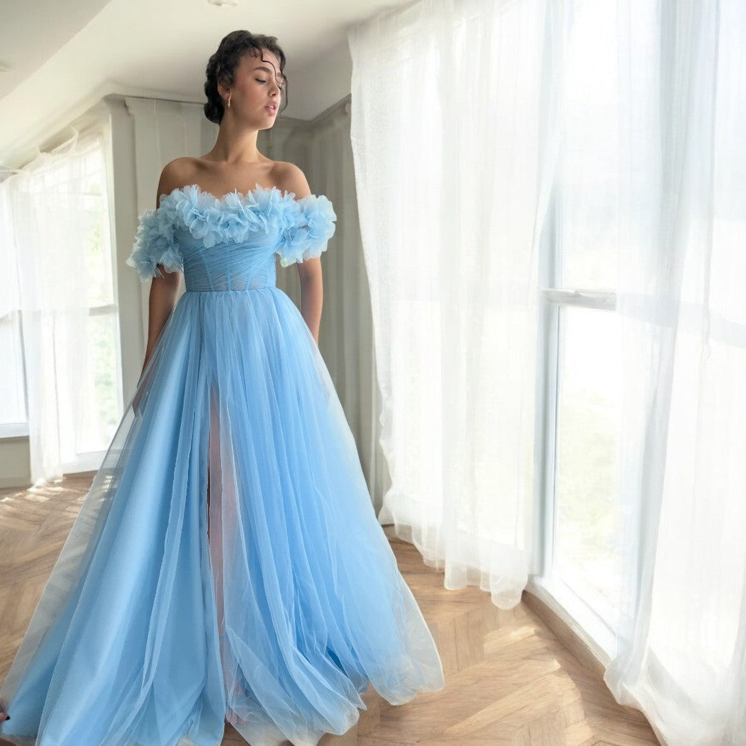 Skye baby blue tulle fantasy gown