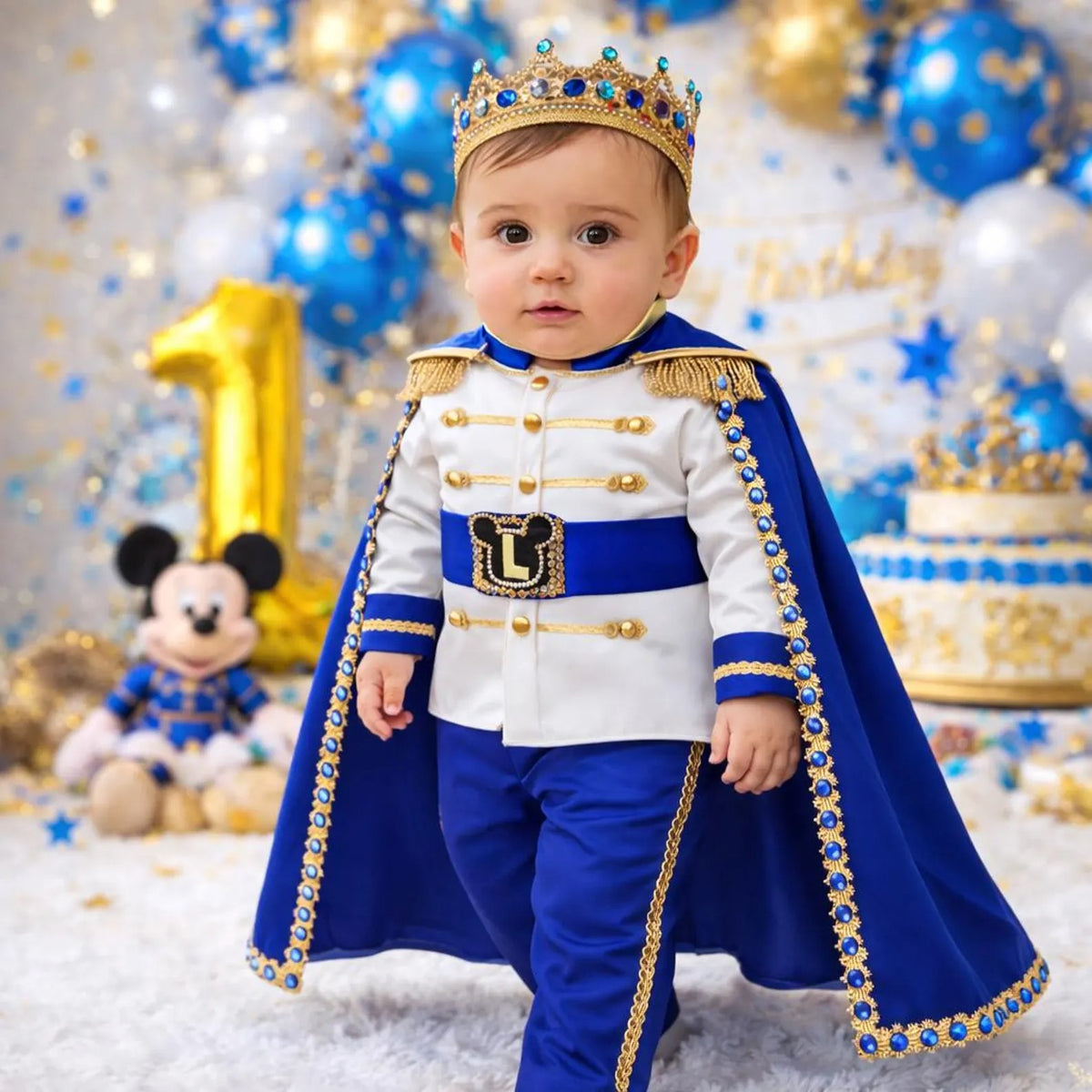 Blue Gold First Birthday Costume for birthdays