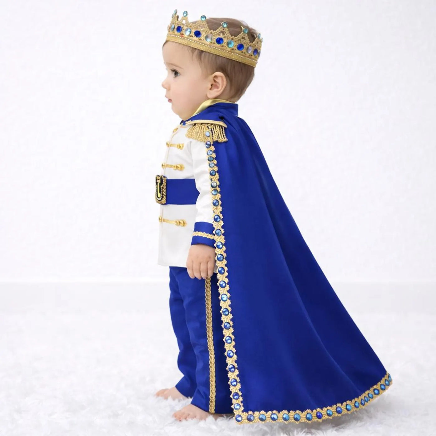 Blue Gold First Birthday Costume – styled look