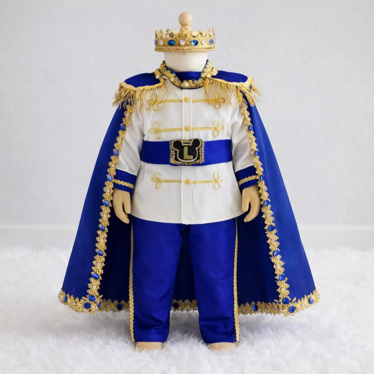 Blue Gold First Birthday Costume – close-up