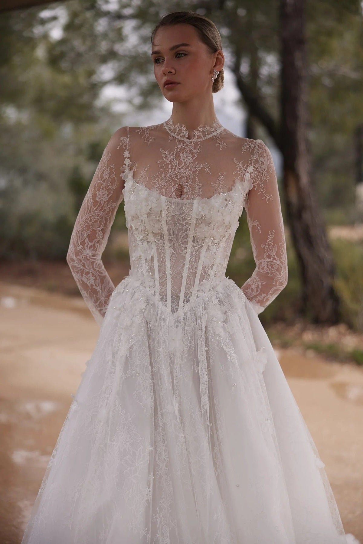 Visage Lace A-Line Wedding Dress, luxury bridal gown, additional product image 4 by SimmiUnique