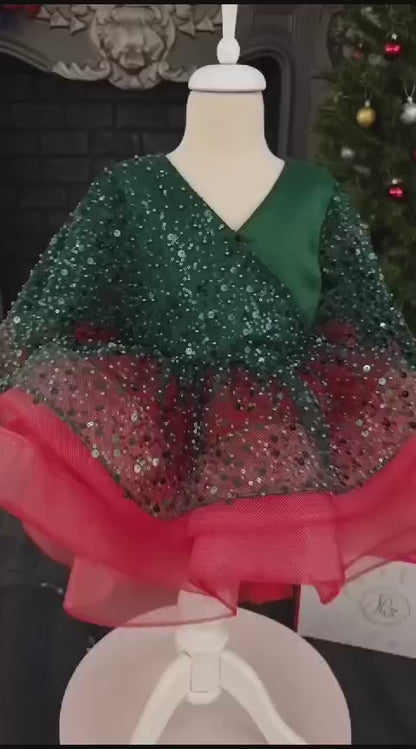 Gabrielle Red Green dress