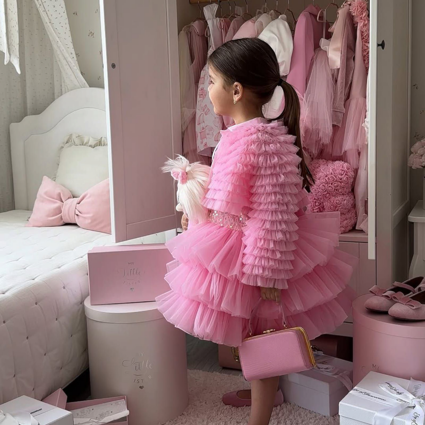 Butterfly Pink Dress – side view
