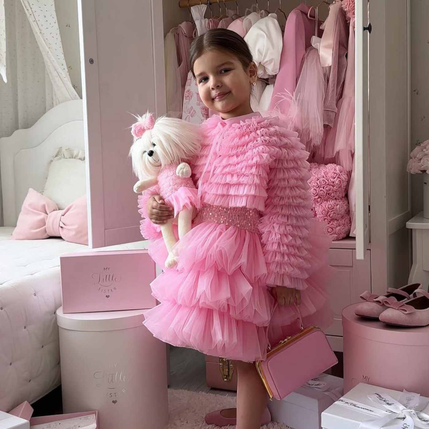 Butterfly Pink Dress – close-up