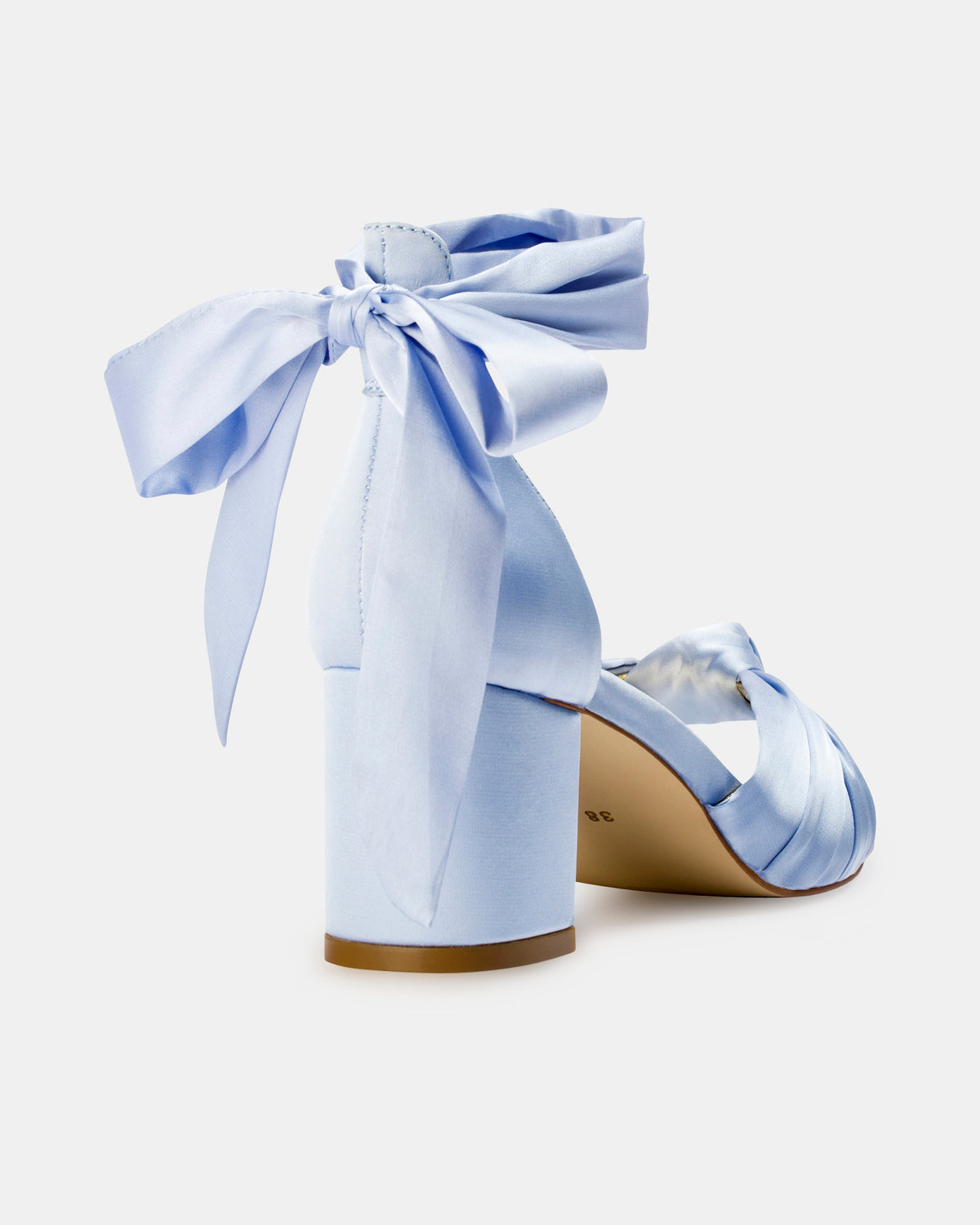 HONEY - BLUE SATIN LOW HEEL WEDDING SHOES