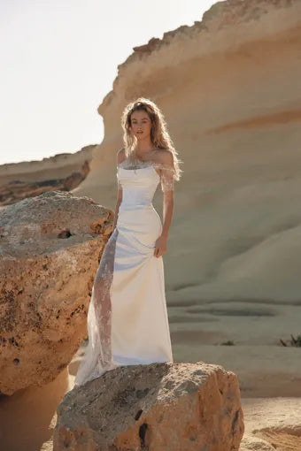 Sevier Satin Corset Wedding Dress | SimmiUnique